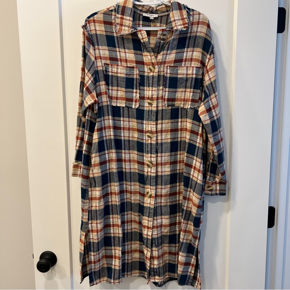 Polagram Plaid Shirt Dress - Women’s Large
